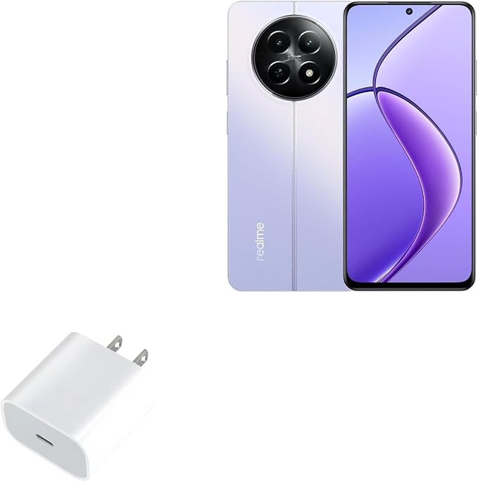 BoxWave Charger Compatible with Realme 12x 5G - PD GAN miniCube (30W) 30W Tiny PD GAN Type-C Wall Charger - Winter White