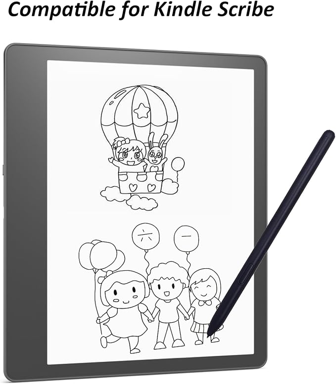 Stylus Pen Replacement for Kindle Scribe Pen Compatible with Kindle Scribe 4096 Levels of Pressure Sensitivity with Magnetic Absorption Function(Black)
