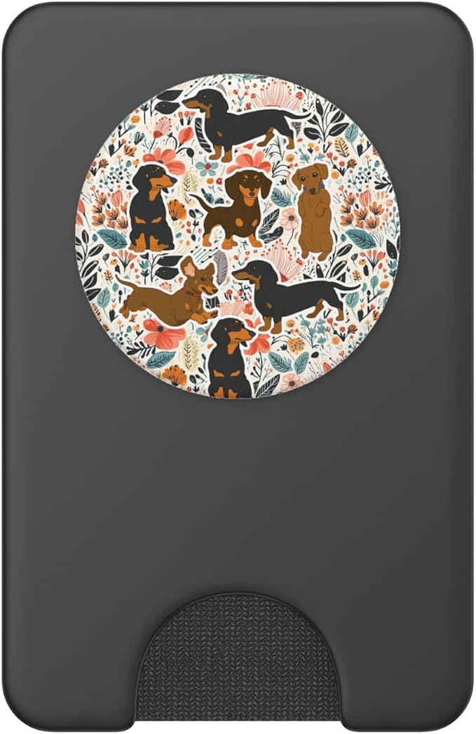 Aesthetic Floral Cute Dachshund Wiener Dog Lovers Pattern PopSockets PopGrip for MagSafe