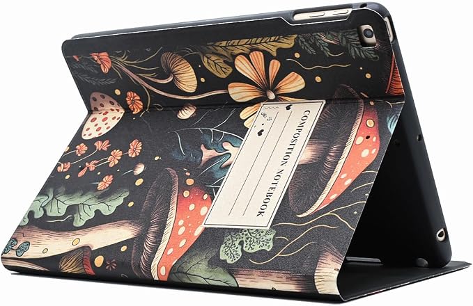 Rotating Case for iPad 6th 5th Generation 9.7 Inch 2018/2017 Model Lightweight PU Leather 360 Degree Rotating Protective Stand Cover Auto Wake/Sleep Black Cat on Moon