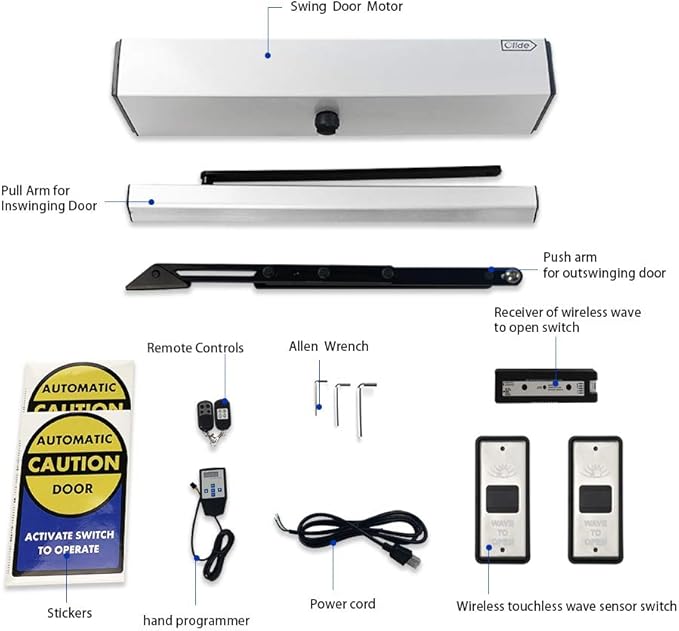 Olideauto Olide-120B Automatic Door Opener Touchless Open,Pair with 2PCS Wireless Slim Touchless Activation Switches Olide-508