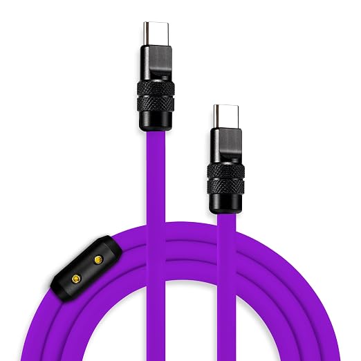 chubbycable 120W USB-A to C Cable Silicone Charging Cord Blue 6.6FT | 6mm Extra Thick 45000+ Bend Tested 480Mbps Data Transfer E-Marker Safety Chip Tangle-Free Design