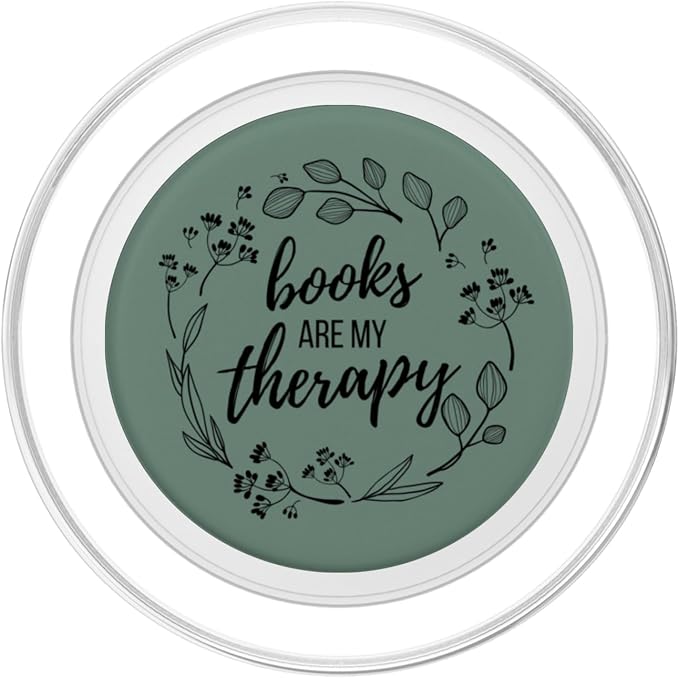 Books are My Therapy Lover Bookish Librarian Boho Floral PopSockets Adhesive PopGrip
