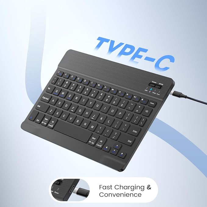 BLUTLOTUS Keyboard case for iPad 9th/8th/7th Generation 10.2 Inch - Backlit Wireless Detachable Folio Keyboard Cover with Pencil Holder for iPad 9th/8th/7th Gen Air 3rd Generation 10.5 Inch