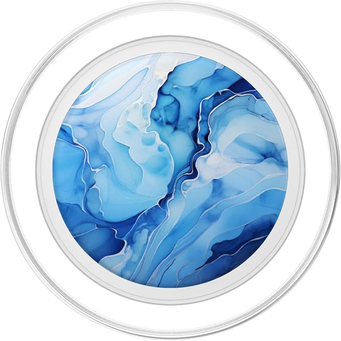 Blue Ice Agate Stone Gemologist Chalcedony Gemstone PopSockets PopGrip for MagSafe