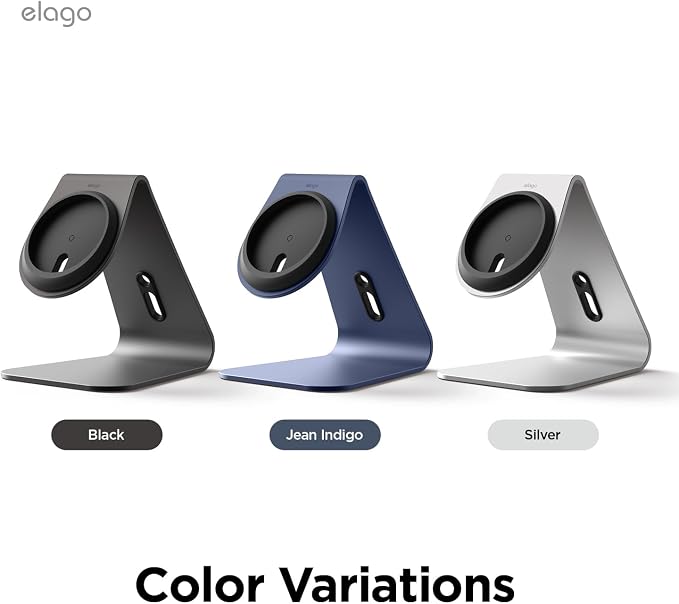 elago MS4 Charging Stand for MagSafe Charger | Aluminum Stand for iPhone Series Designed for iOS17 Standby Mode (Cable Not Included) (Black)
