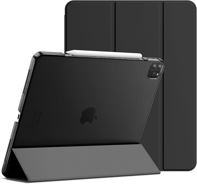 JETech Case for iPad Pro 12.9-Inch (2020/2018 Model 4th/3rd Generation) Compatible with Pencil Cover Auto Wake/Sleep (Black)