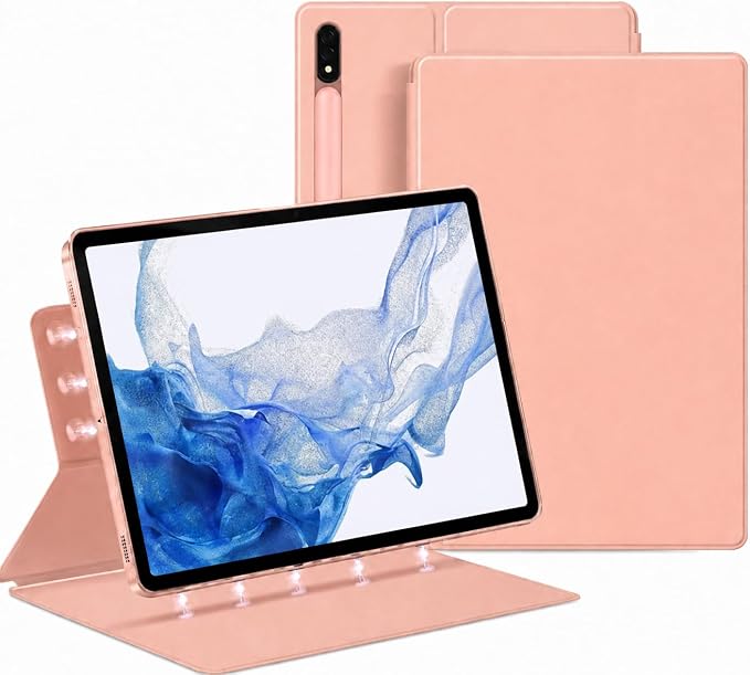 Magnetic Case for Galaxy Tab S8 Plus 12.4 inch 2022/Galaxy Tab S7 FE 2021/Galaxy Tab S7 Plus 2020 with Pen Holder Lightweight and Slim Magnetic Stand Case with Auto Sleep/Wake Black