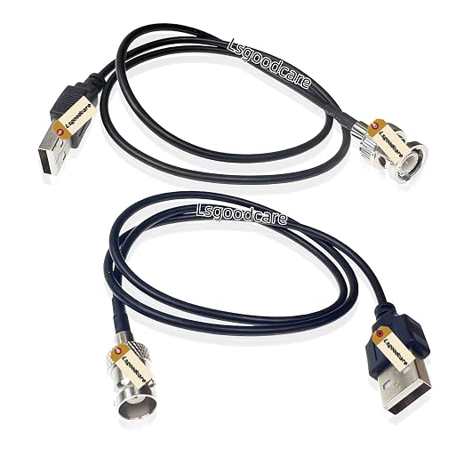 Lsgoodcare BNC Female to USB Male Connector RG174 Cable 23.62Inch BNC Male Plug to Computer Data Cable USB Connector RG174 Wire 23.62Inch ﻿