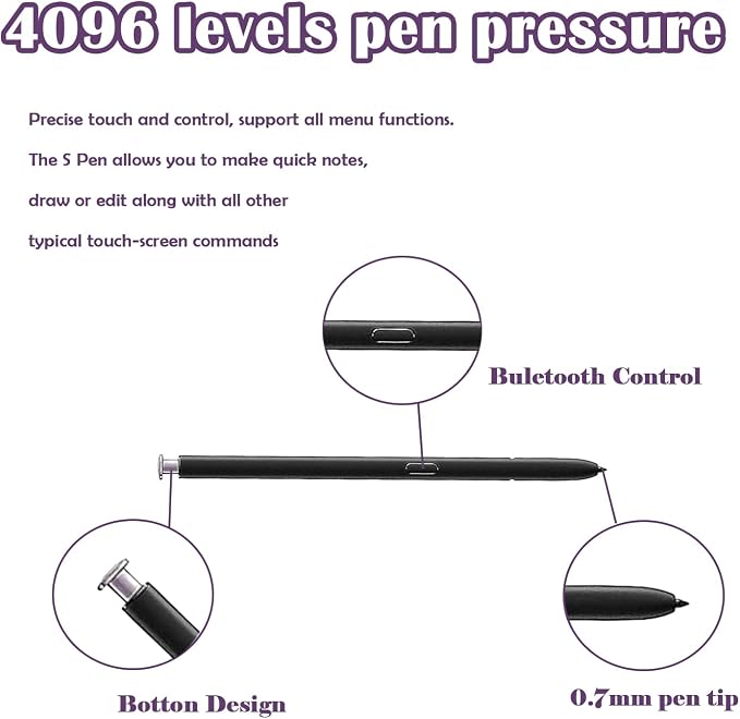 2 Pcs Galaxy S23 Ultra S Pen Replacement for Samsung Galaxy S23 Ultra 5G S Pen WithoutBluetoothAll Versions Touch Pen Stylus Pen (Black)
