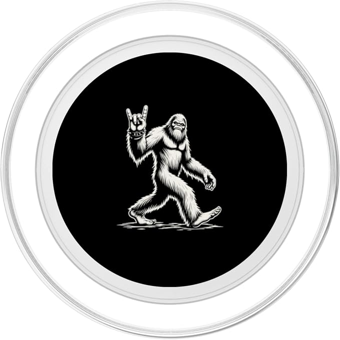 Retro Vintage Bigfoot Silhouette Sasquatch Rock 'N Roll PopSockets PopGrip for MagSafe