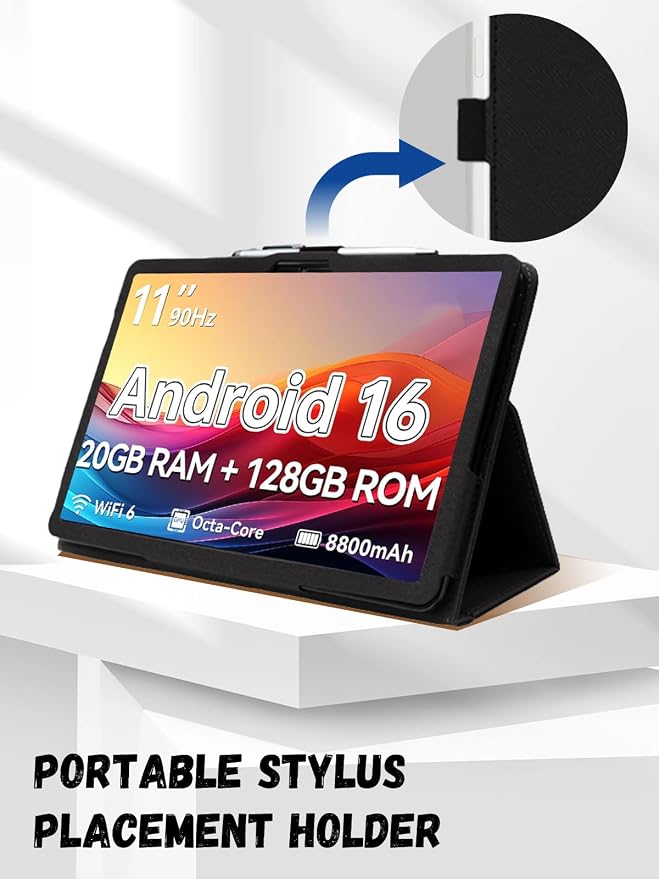 Compatible with Frameflow P11T Skin-Feel Matte Tablet Case 11 Inch Anti-Fingerprint Shockproof Slim Soft Touch Protective CoverBlack.