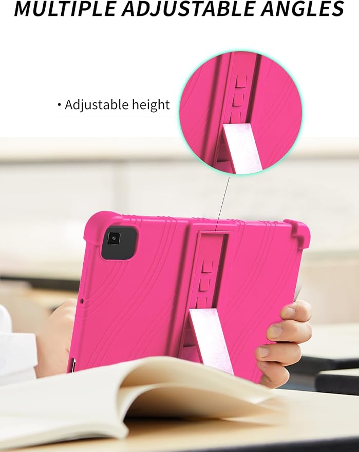 Case for YLEEBG TAB10 10 inch Android 14 TabletsWUNIAK Hollow Back DesignHeat Dissipation Shockproof Lightweight Adjustable Kickstand Silicone Shell&ampKids Friendly Soft CaseBlack