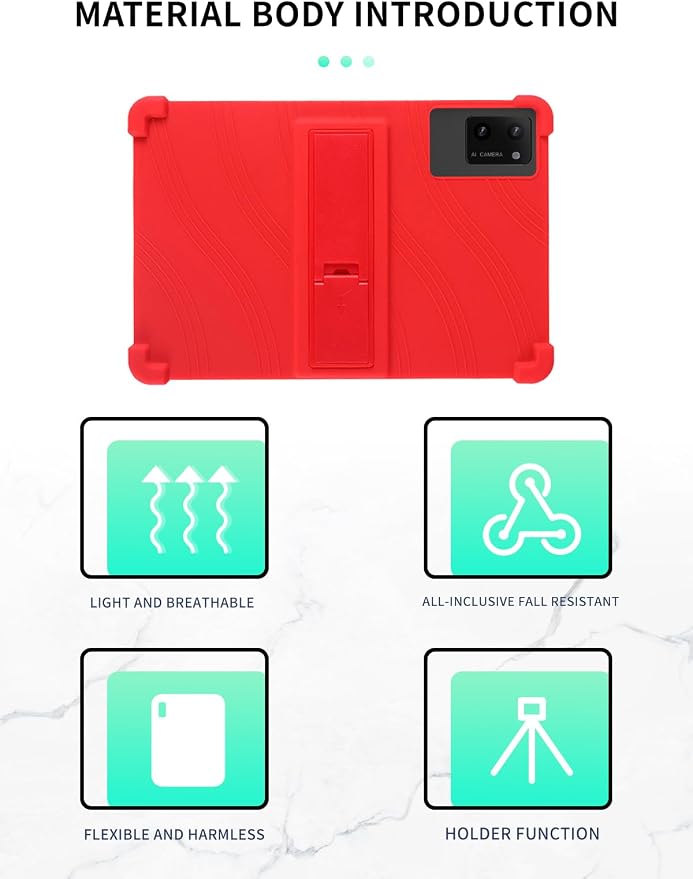 Case for DigiLand-S10 10.1 Android 14 Tablets，WUNIAK Shock Proof Lightweight Stand Rubber Shell Protective CoverKids Friendly Soft Silicone Adjustable Stand CoverBlack