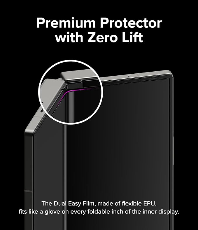 Ringke Dual Easy Film [4-Layer Protection] Compatible with Samsung Galaxy Z Fold 6 Screen Protector Self Healing Repair Coating Full Coverage Screen Protector with Installation Tool - 2 Pack