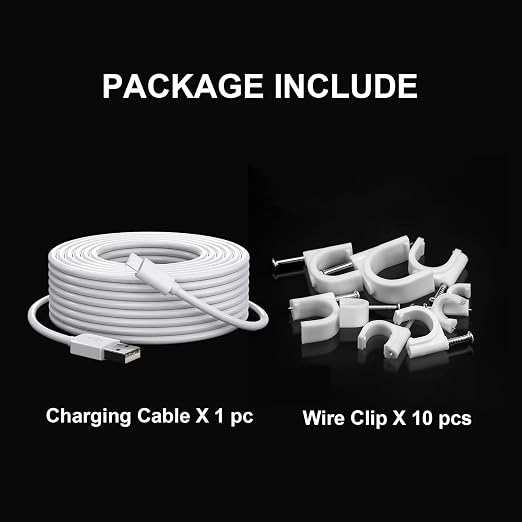 20Ft USB-A to Micro USB Power Cable Fits for Ring Indoor Cam(2nd Gen) | White Micro USB Charging Cord