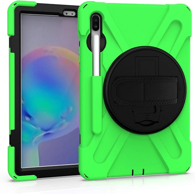 KIQ Shield Series for Samsung Galaxy Tab S7 FE Case Galaxy Tab S8 Plus Case Heavy Duty Shockproof Case w/S Pen Holder for Samsung Tab S7 fe 5G case 12.4 Inch 2020 SM T970 X800 T730 - Black