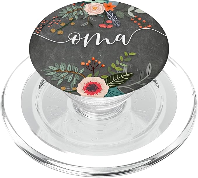 Oma - Cute Floral Mother's Day Gifts for Grandma PopSockets PopGrip: Swappable Grip for Phones &amp Tablets PopSockets Standard PopGrip