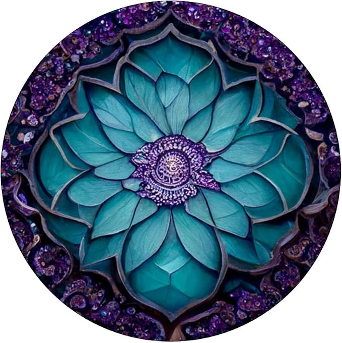 Teal Purple Mandala Pattern PopSockets Adhesive PopGrip
