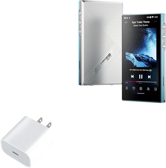 BoxWave Charger Compatible with FiiO JM21 - PD GAN miniCube (30W) 30W Tiny PD GAN Type-C Wall Charger - Winter White