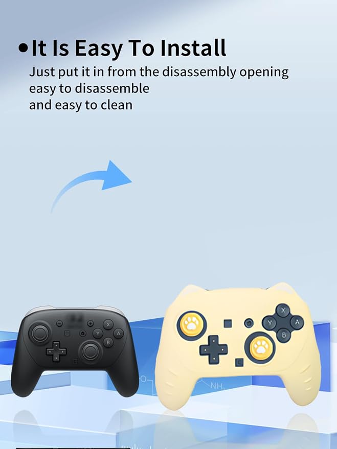 Case for Nintendo Switch 2 Pro ControllerUYRUREL Premium Sillence MaterialShock-Absorbing and Anti Drop Protection Soft Shellwith Stickers and Thumb GripsBlack.
