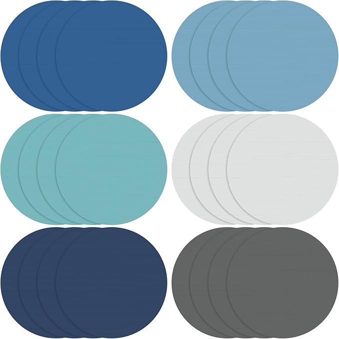 24 Pack Dry Erase Dots Circles Colorful 10 Inch Removable White Board Marker Wall Sticker Decals Painted Wood Design Spots Set for Classroom Teachers Students Tables Desk (Blue Color)