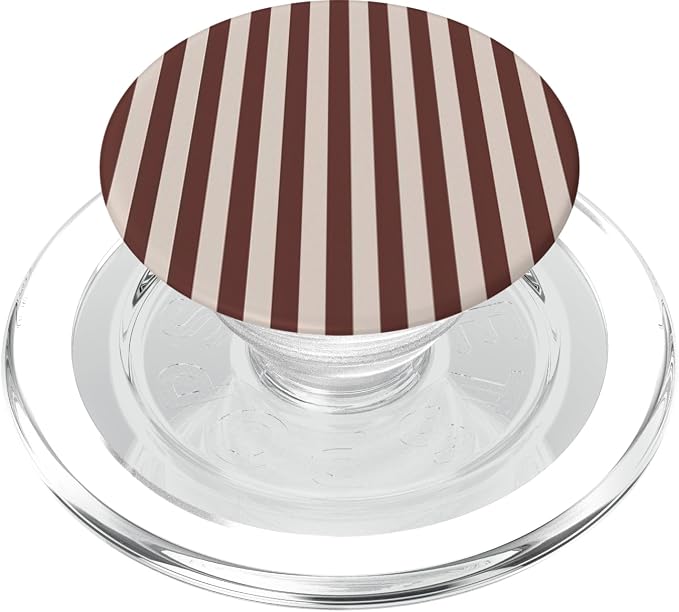 Burgundy and Cream Stripes Pattern Illustration Print PopSockets PopGrip for MagSafe