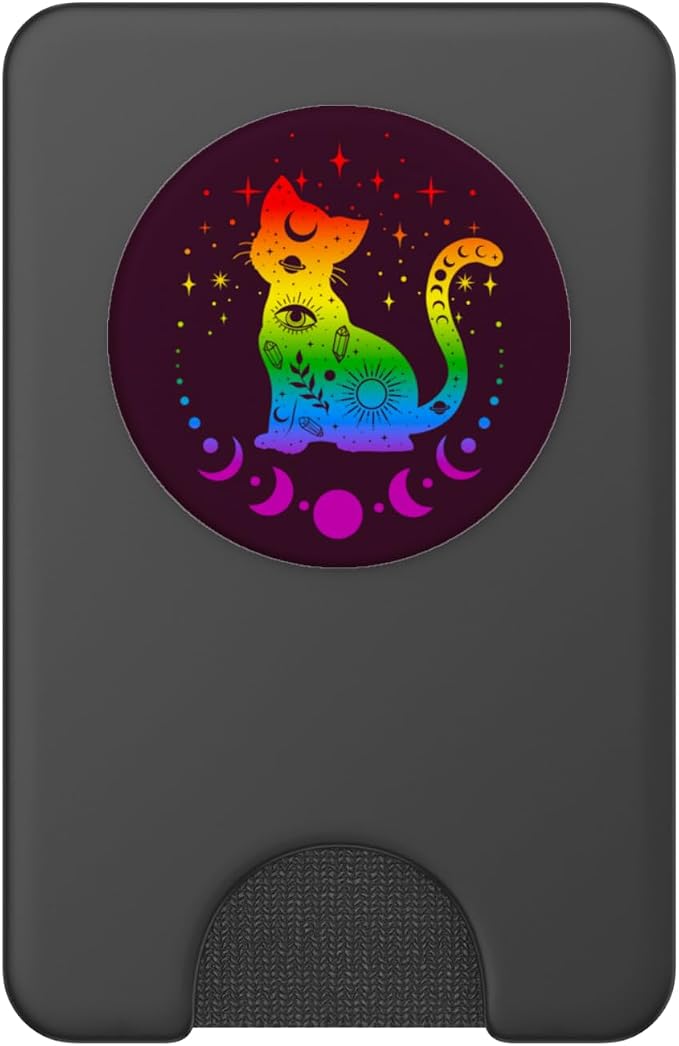 Rainbow Astrology Cat LGBT Gay Pride Flag PopSockets Adhesive PopGrip