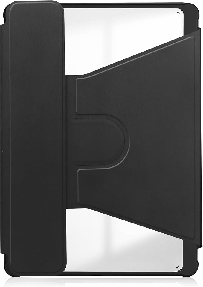 Tablet Case for Samsung Galaxy TAB A9+/A9 Plus with S Pen Holder 360° Swiveling Stand Shockproof Cover with Clear Transparent Back Shell Auto Wake/Sleep (Black Galaxy Tab A9 Plus)