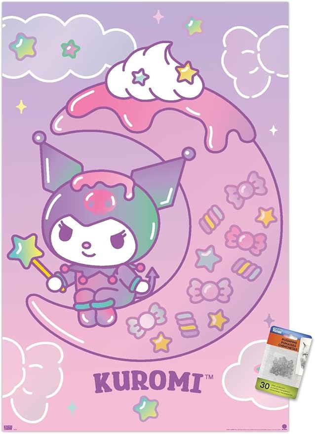 Hello Kitty and Friends: 24 Dreamland - Kuromi Wall Poster with Pushpins