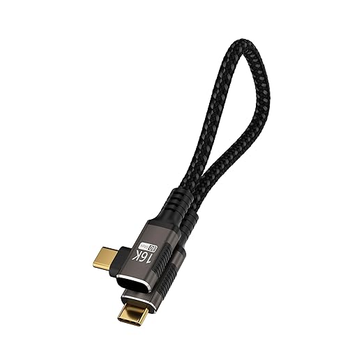 right angle USB C long Cable 10FT Compatible With Thunderbolt 5/4Type C 240W Fast ChargingUSBC 16K@60Hz/8K@120Hz HD Video Output for Display90 degree USB 5/4 Cable 80Gbps Data Transfer for SSD/Dock