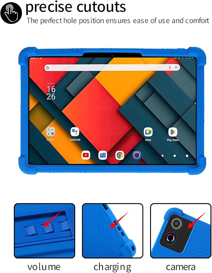 for Jeazans Jzpad-A10Pro Tablet 10 Inch Android Tablets CaseBOVUGAC Soft Silicone Adjustable Stand Shockproof Kids Friendly for Jeazans A10Pro Tablets(Black)
