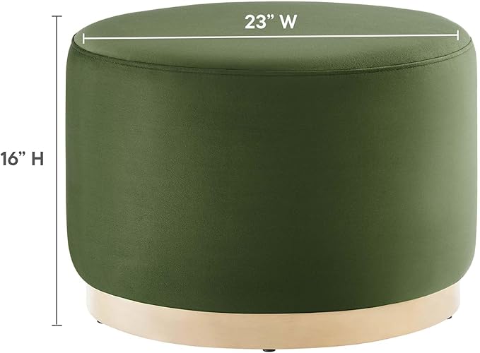 Modway Large 23" Round Performance Velvet Upholstered Upholstered Ottoman