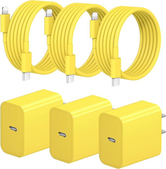iPhone Charger Fast Charging 3+3Pack 20W USB C Charger with Lightning Cable | For iPhone 14/13/12/11/Pro/Pro Max/Mini/Xs Max/XR/X iPad