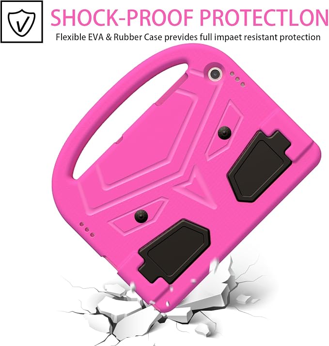 Galaxy Tab A9+ Case Kids Friendly EVA Rubber Stand Handle Grip Shockproof Protective Lightweight Cute Case Cover for Galaxy Tab A9 Plus 11 SM-X210 X215 X217 - Black
