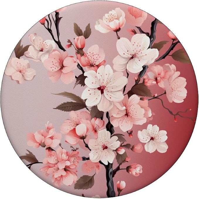 Floral Sakura Flower Lover Pink Cherry Blossom PopSockets PopGrip for MagSafe