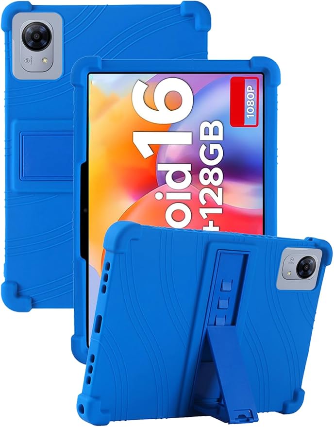 Case for POCKAM P11 Pro Android 16 Tablet 11 Inch (Black) | Soft Silicone Kids Friendly Protective Cover with Adjustable Stand Drop-Proof