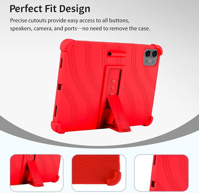 Case for TECLAST Artpad Pro 12.7-Inch Tablet – Shockproof Silicone Protective Cover with Kickstand Drop-Resistant Business Style (Black)