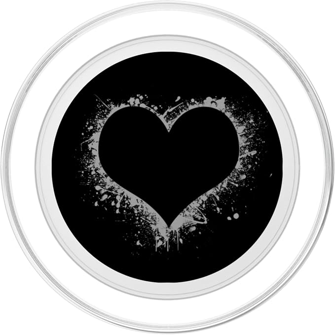 Heart Black PopSockets Adhesive PopGrip