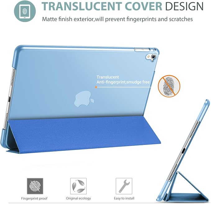 ProCase Smart Case for iPad Pro 9.7 Inch 2016 -Black | Ultra Slim Lightweight Stand Shell with Translucent Frosted Back Cover for iPad Pro 9.7”(A1673 A1674 A1675)