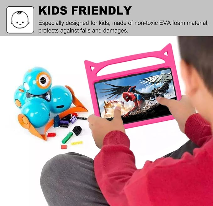 10 inch Tablet case for KidsLight Weight Shock Proof Handle Stand Kids Friendly.2023/2021 Release.Incompatible with TCL iPad Samsung 10in Tablet.(Black)