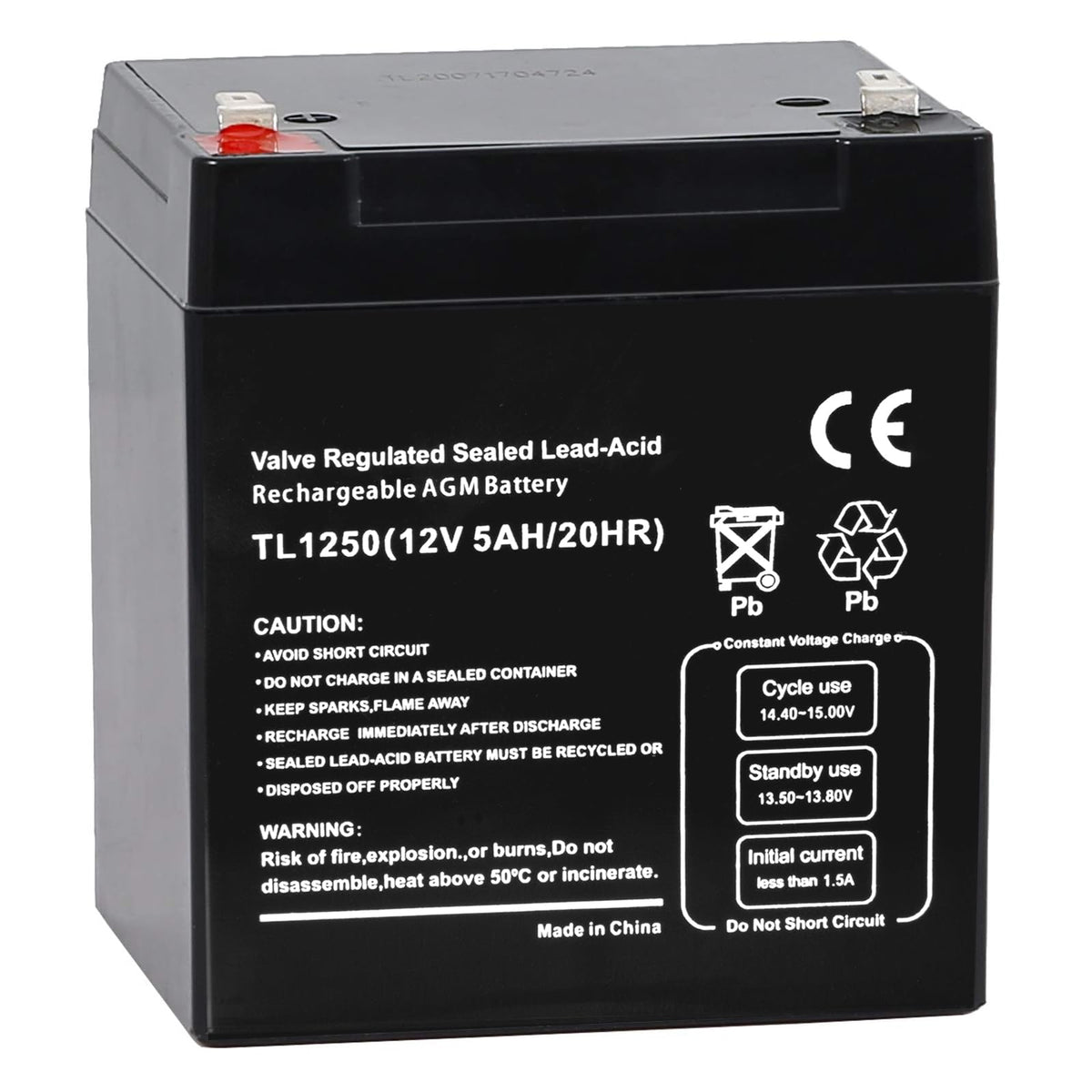 Hykolity 12V 5 Amp Rechargeable Lead Acid Battery UB1250