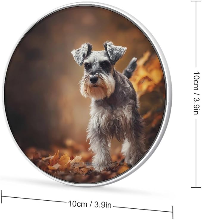 Miniature Schnauzer Wireless Charger Portable Charging Pad | LightweightAll Smartphone