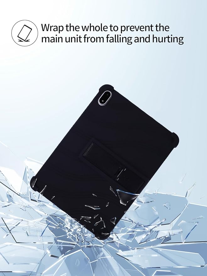 for OnePlus Pad 3 Android 15 Tablet13.2 inch Tablets CaseSoft Silicone Adjustable Stand Cover Lightweight Kids FriendlyBlack.
