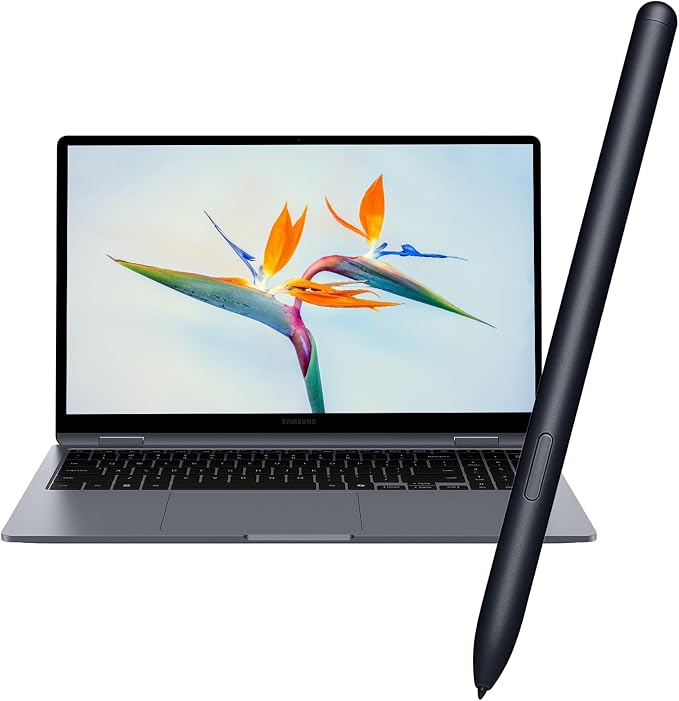 Galaxy Book4 Pro 360 S Pen Replacement for Samsung Galaxy Book4 360/Book4 Pro 360 Black Stylus Pen + 5 Tips