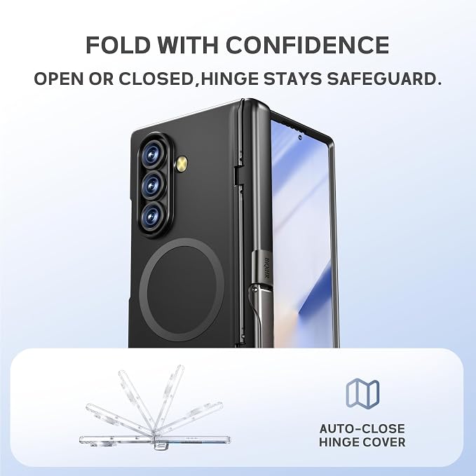 for Samsung Galaxy Z Fold7 Case [Compatible with Magsafe] [Invisible Kickstand &amp HD Screen Protector] Protective Phone Case for Samsung Galaxy Z Fold 7 Black