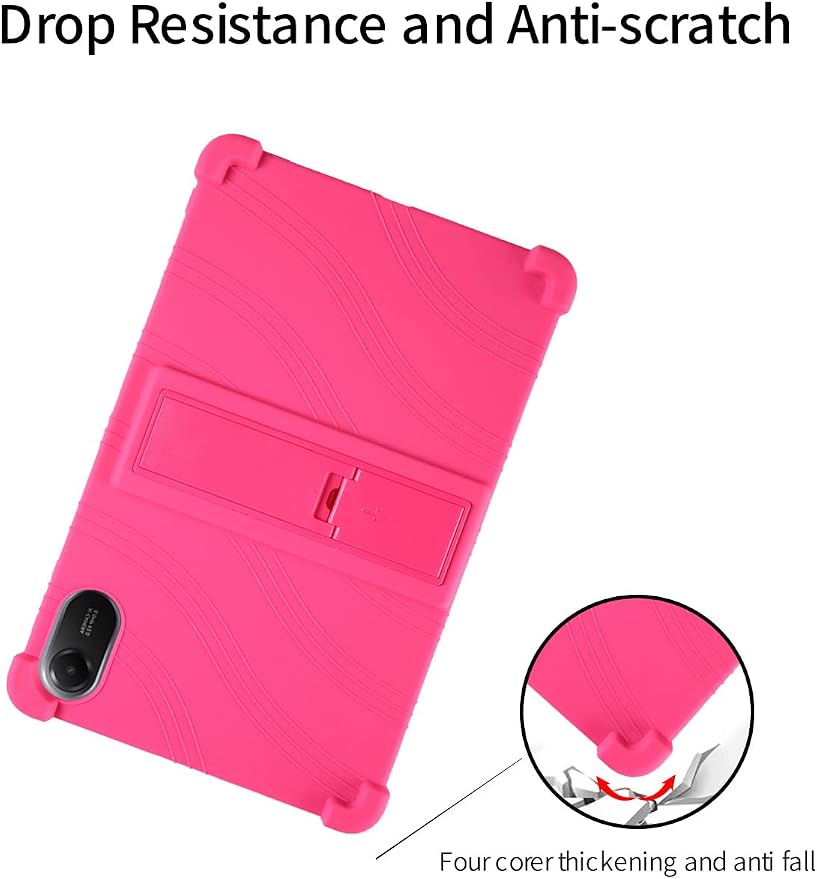 for Xiaomi Redmi Pad 2 Tablet 11 inch Tablet CaseBOVUGAC Soft Silicone Adjustable Stand Shockproof Kids Friendly for Redmi Pad 2 11 Tablet(Black)
