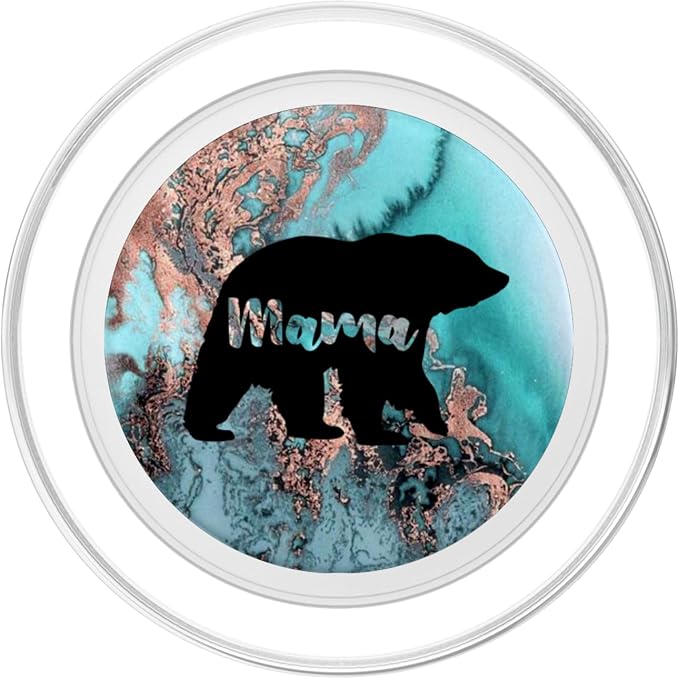 Teal Rose Mama Bear Watercolor PopSockets Adhesive PopGrip