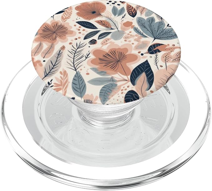Boho Cream Aesthetic Neutral Floral Wild Flower Pattern PopSockets Adhesive PopGrip