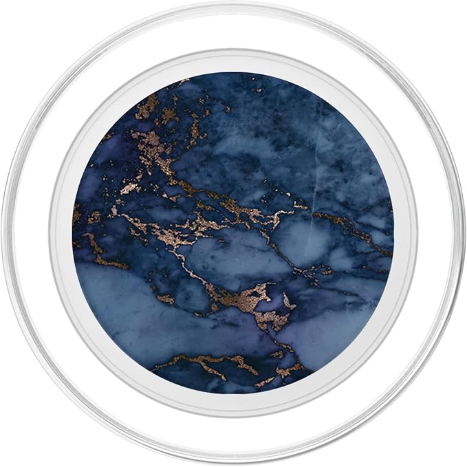 Elegant Dark Jewel Tone Navy &amp Copper Marble Pattern PopSockets PopGrip: Swappable Grip for Phones &amp Tablets